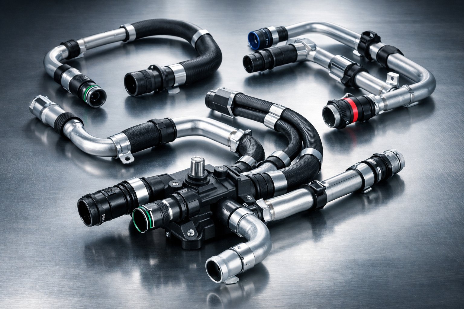 Coolant system tubes prepared for integration