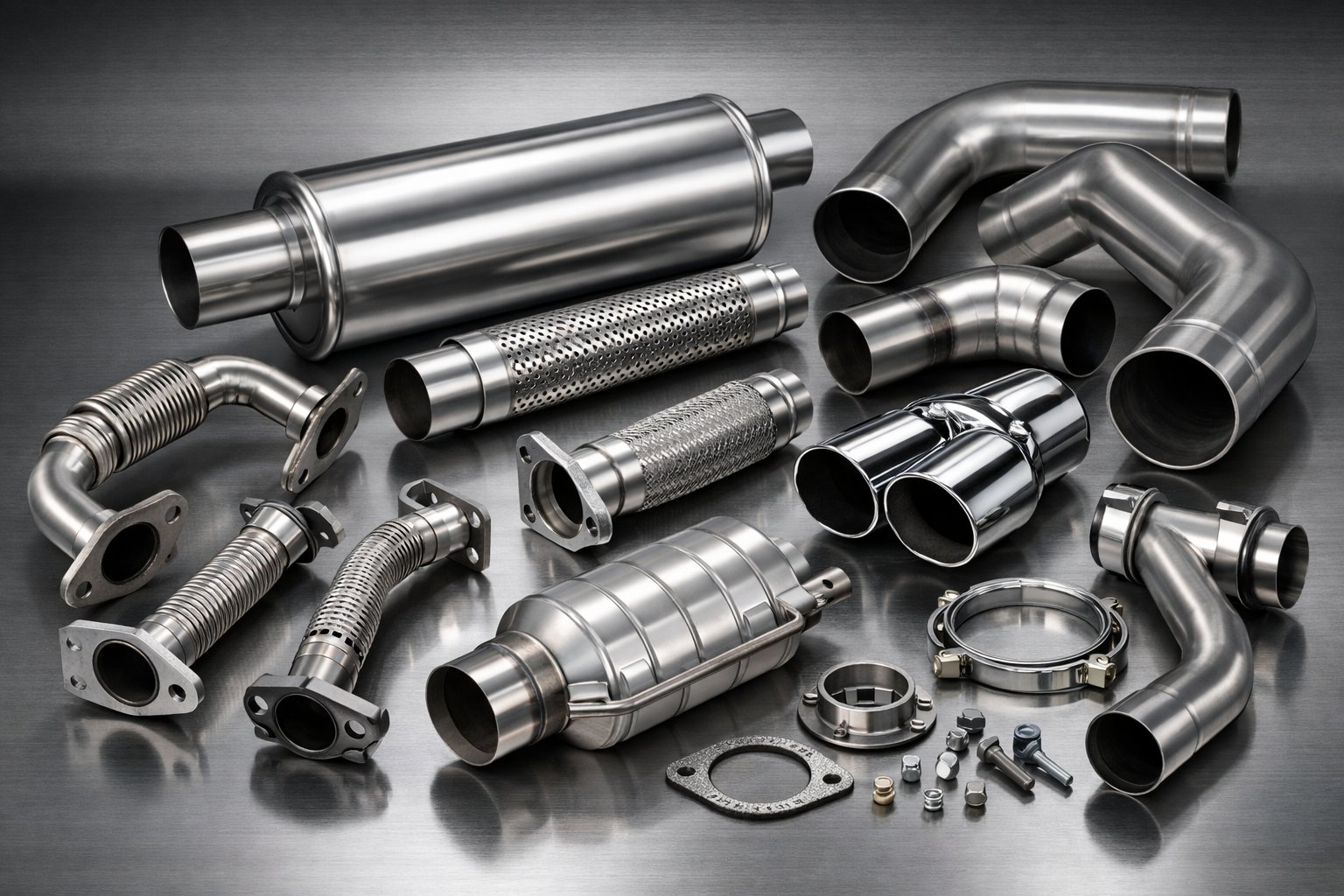 Exhaust system components fabricated from metal tubing