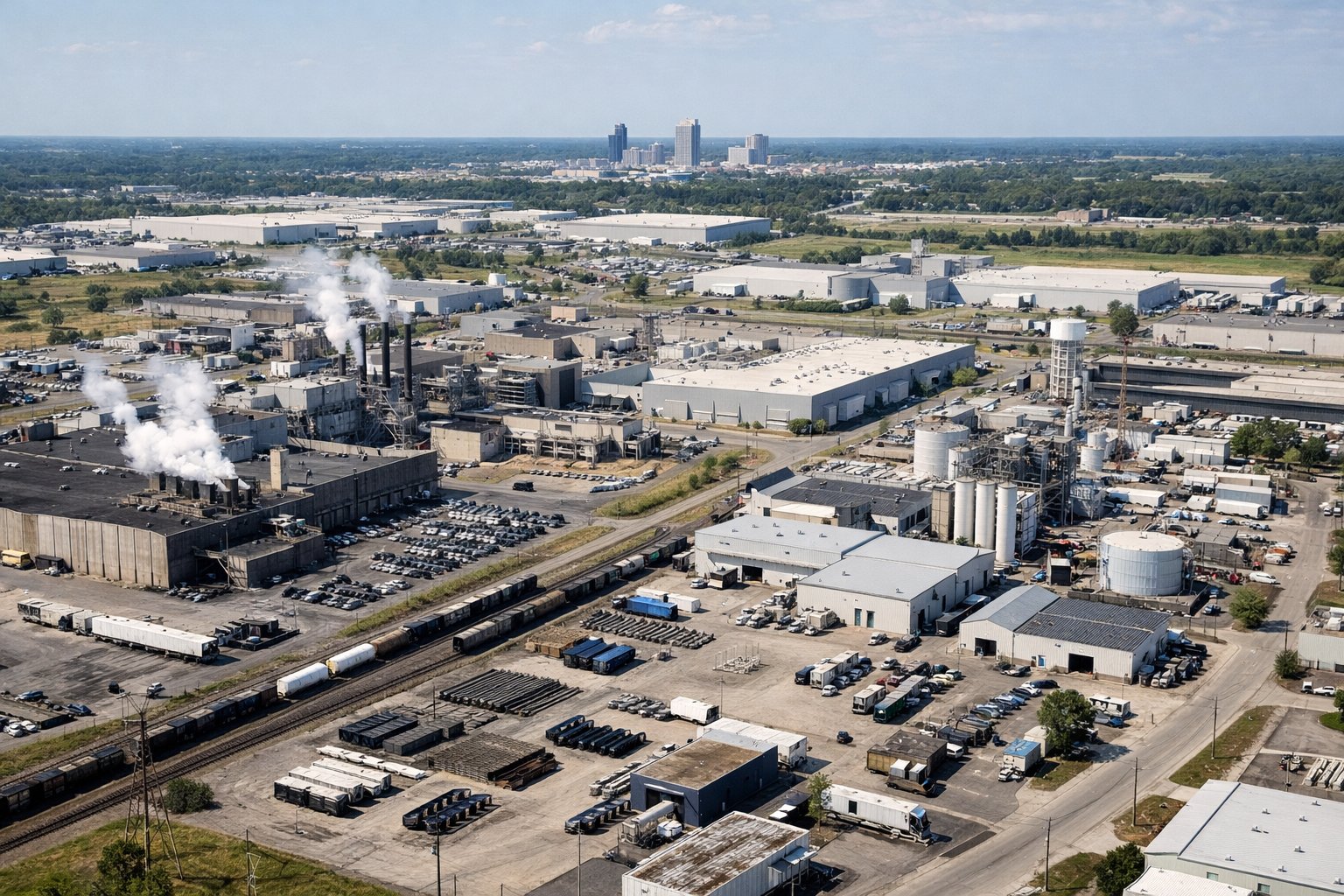 Industrial area in Fort Wayne, Indiana near Whipp in Holdings operations