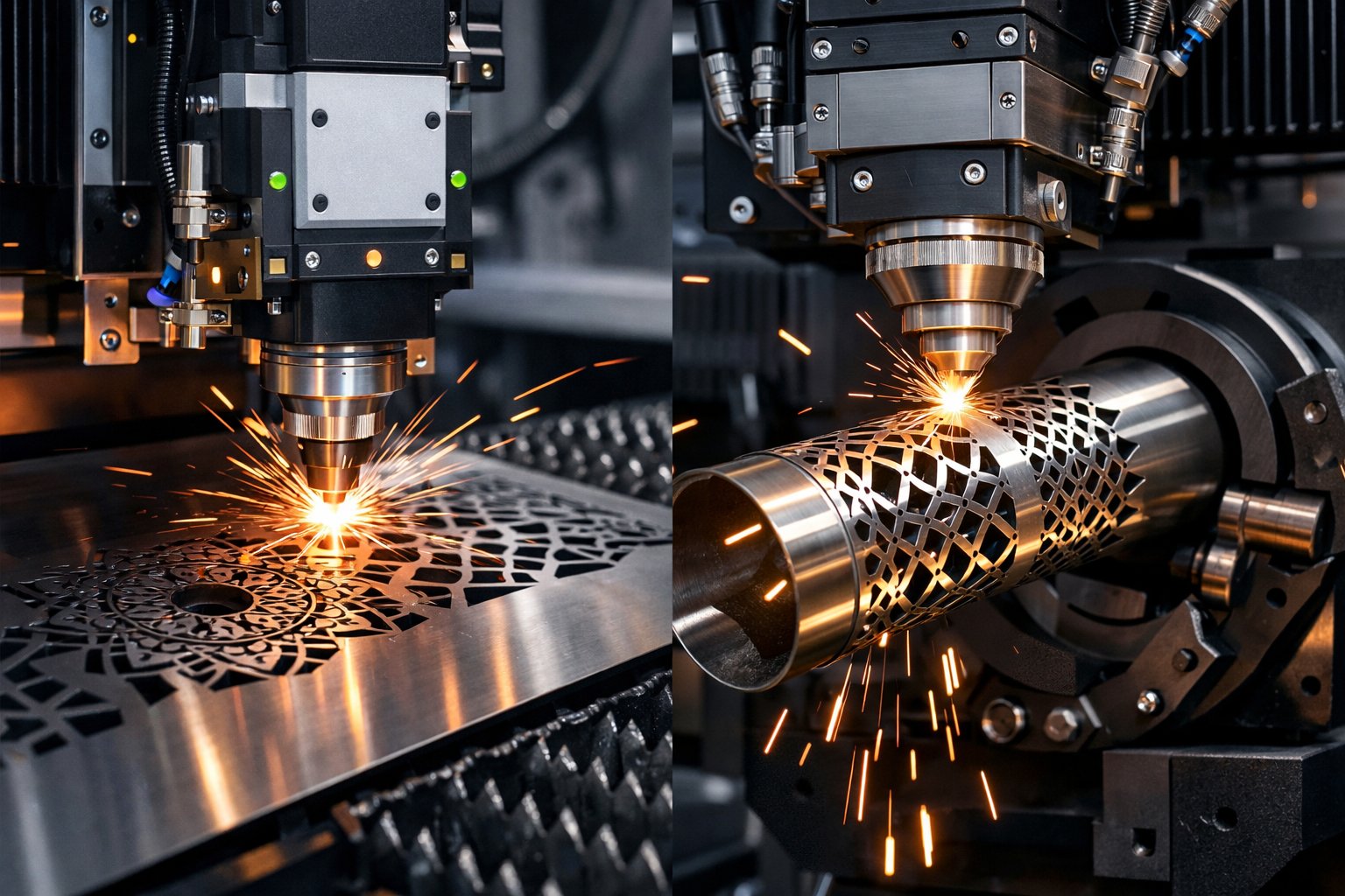 Laser cutting system processing metal material
