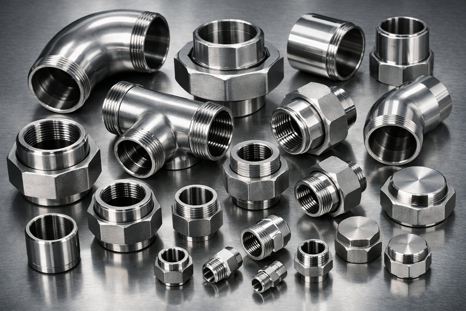 Metal pipe fittings and connectors