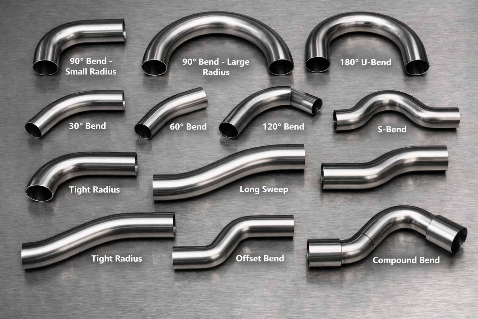 Pipe bending samples with varied profiles