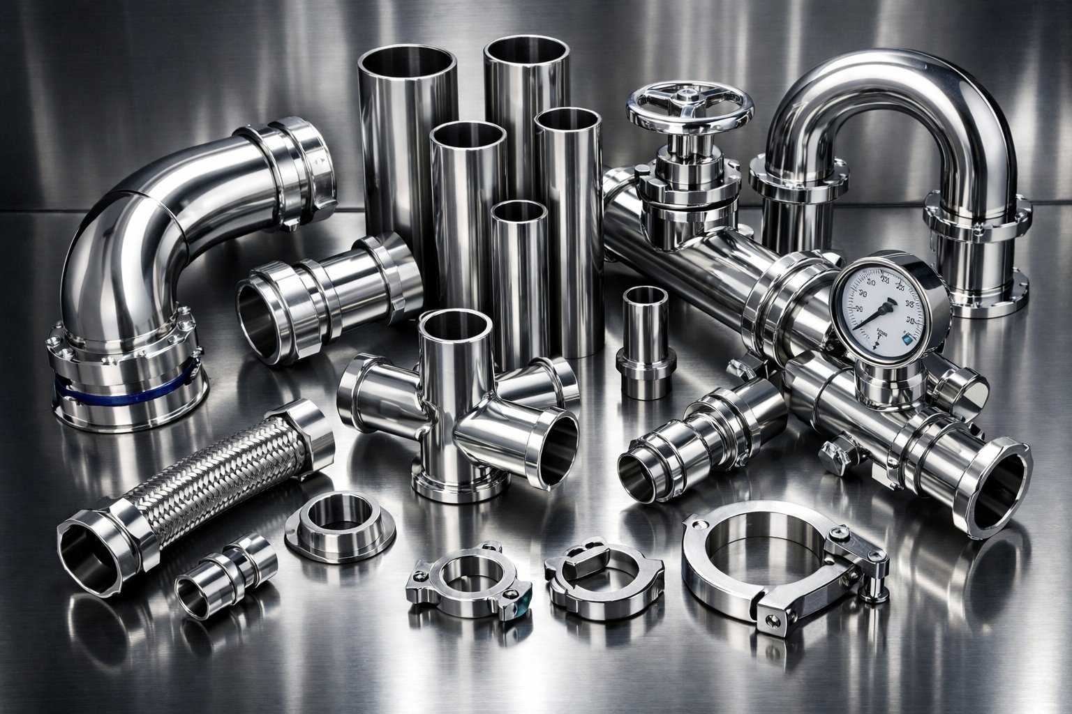 Stainless steel tubes arranged for fabrication