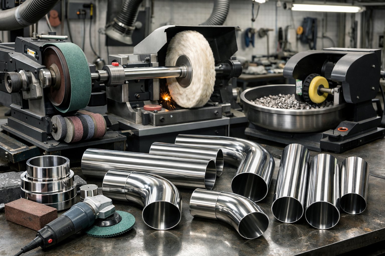 Surface finishing process on manufactured parts