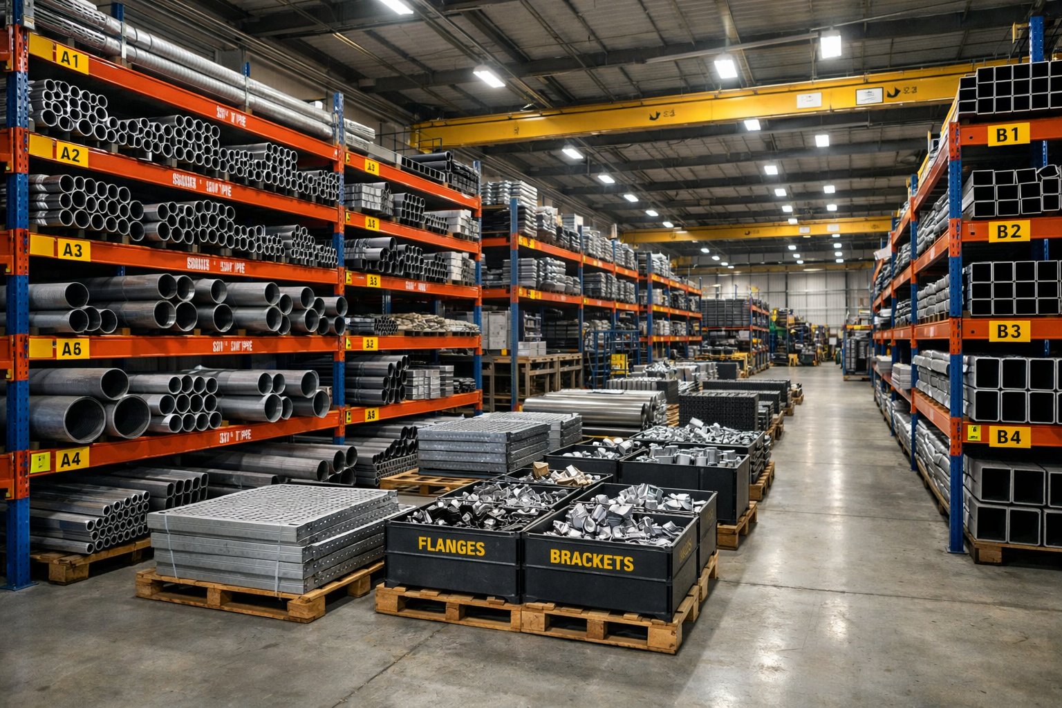 Organized warehouse inventory and staged components